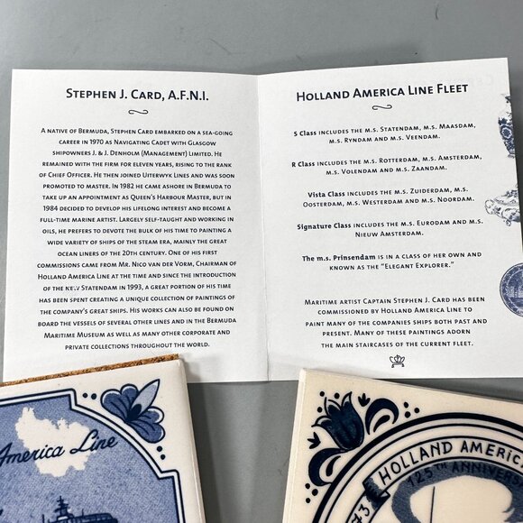 Holland America Line Coaster Ceramic Tiles Amsterdam Vintage Royal Goedewaagen - Picture 5 of 14